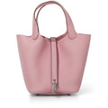 Hermès Rose Sakura Clemence Picotin Lock 18 Palladium Hardware