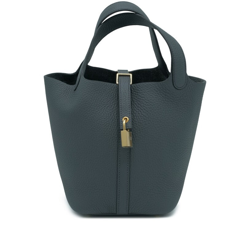Hermès Gris Misty Clemence Picotin Lock 18 Permabrass Hardware