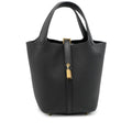 Hermès Black Clemence Picotin Lock 18 Gold Hardware