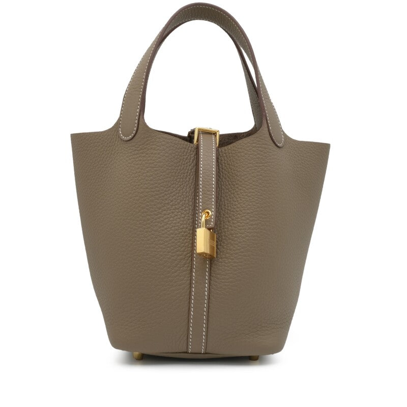 Hermès Etoupe Clemence Picotin Lock 18 Gold Hardware