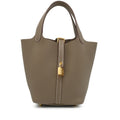 Hermès Etoupe Clemence Picotin Lock 18 Gold Hardware