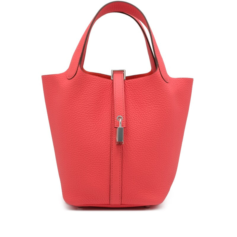 Hermès Rose Texas Clemence Picotin Lock 18 Palladium Hardware