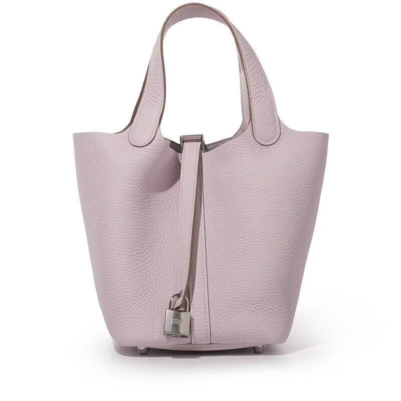Hermès Mauve Pale Clemence Picotin Lock 18 Palladium Hardware