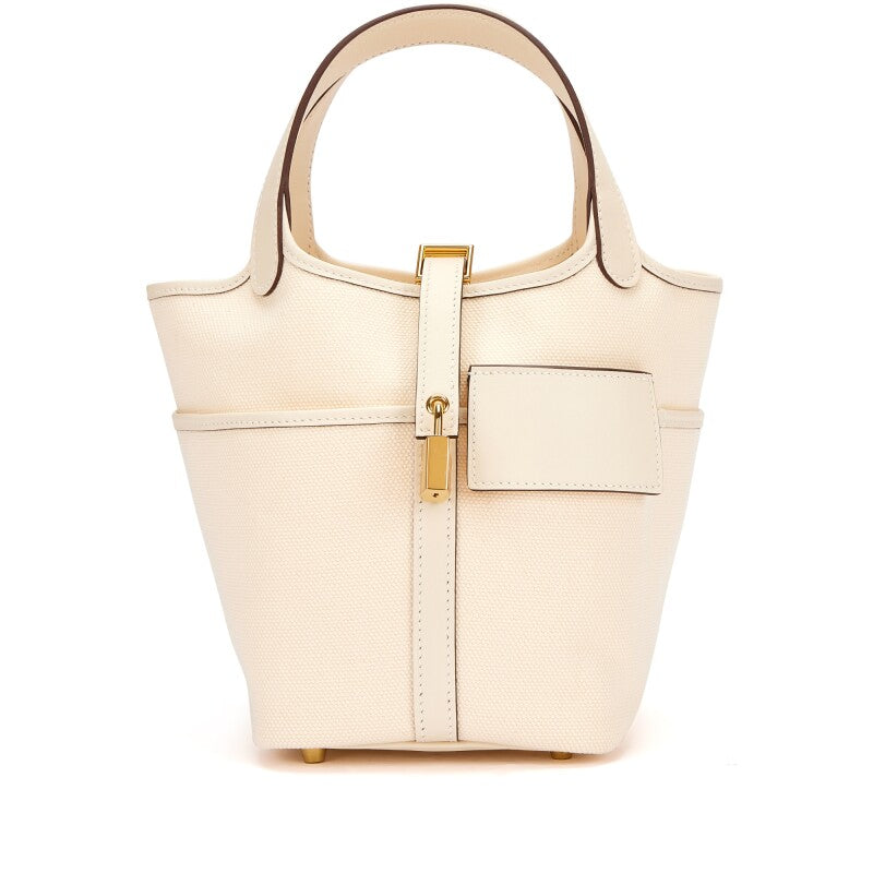 Hermès Nata Swift and Toile Geoland Cargo Picotin Lock 18 Palladium Hardware