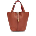Hermès Cuivre Clemence and Capucine Swift Verso Picotin Lock 18 Gold Hardware