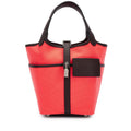 Hermès Rouge Sellier Swift and Rose Texas Toile Goeland Cargo Picotin Lock 18 Palladium Hardware