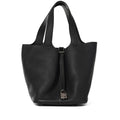 Hermès Black Clemence Picotin Lock 22 Palladium Hardware