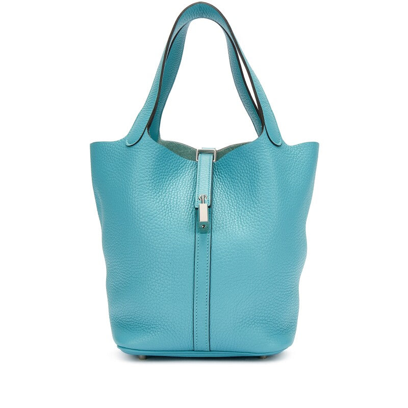 Hermès Bleu Saint Cyr Clemence Picotin Lock 22 Palladium Hardware