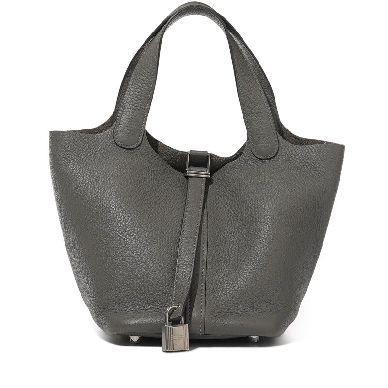 Hermès Gris Meyer Clemence Picotin Lock 18 Palladium Hardware