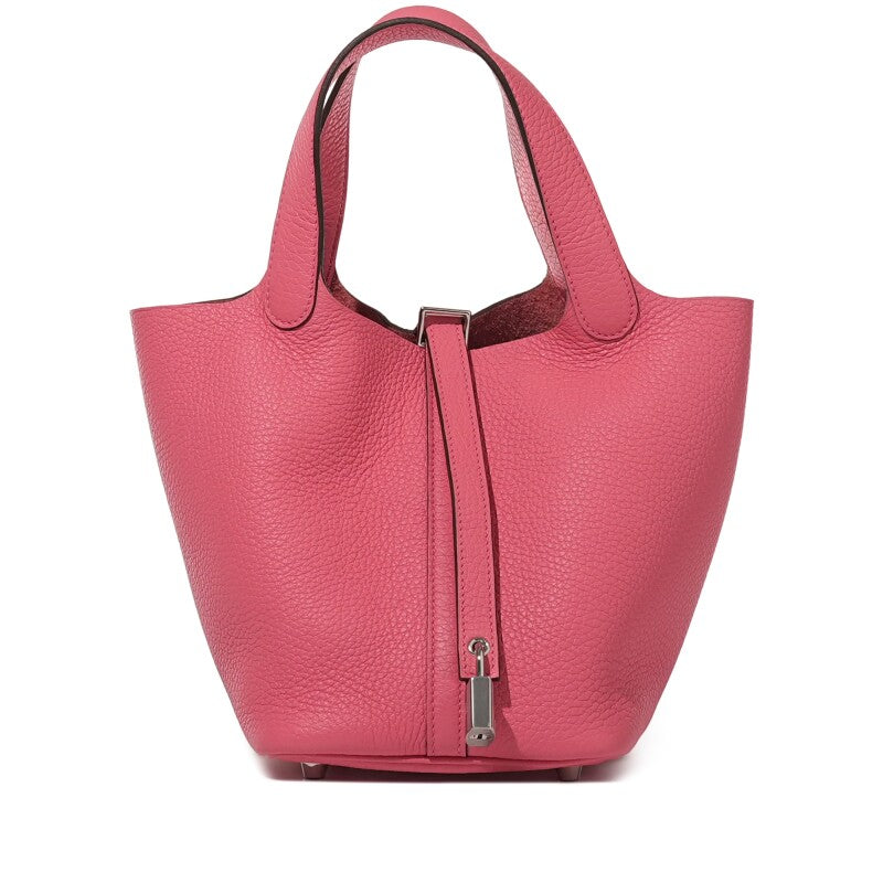 Hermès Rose Azalée Clemence Picotin Lock 18 Palladium Hardware