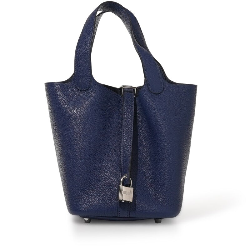 Hermès Bleu Saphir Maurice Picotin Lock 18 Palladium Hardware