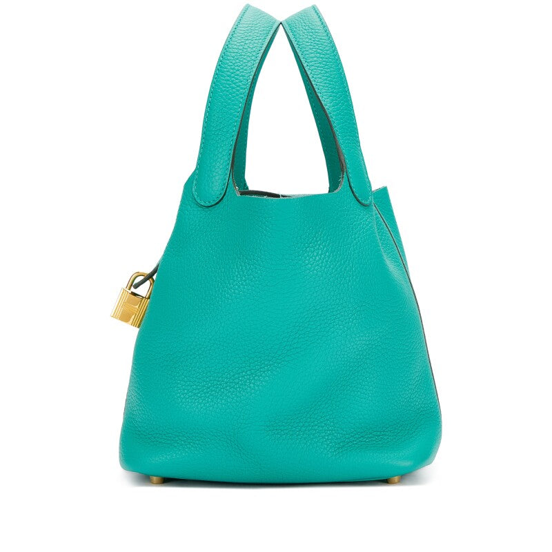 Hermès Vert Verone Clemence Picotin Lock 18 Gold Hardware