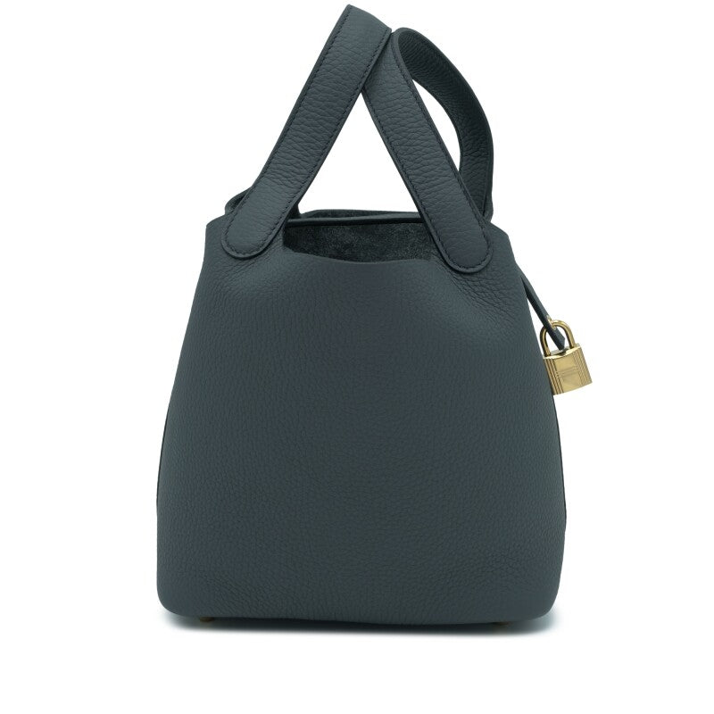 Hermès Gris Misty Clemence Picotin Lock 18 Permabrass Hardware