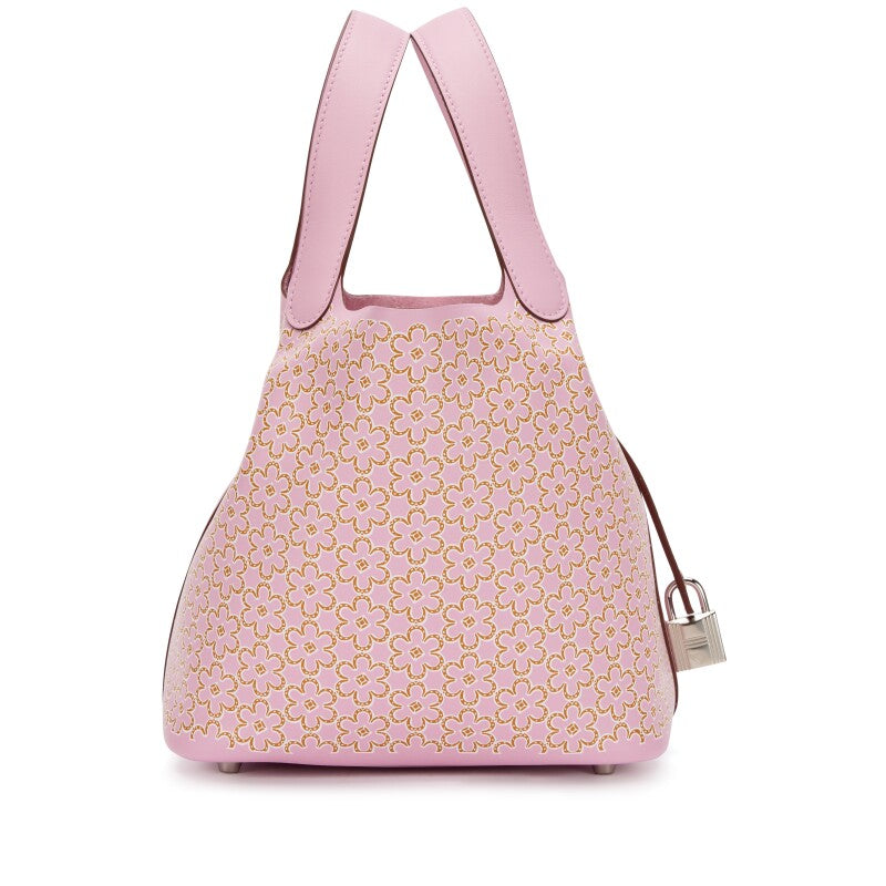 Hermès Mauve Sylvestre Swift Lucky Daisy Picotin Lock 18 Palladium Hardware