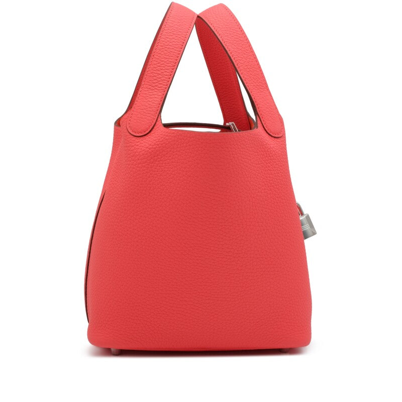 Hermès Rose Texas Clemence Picotin Lock 18 Palladium Hardware