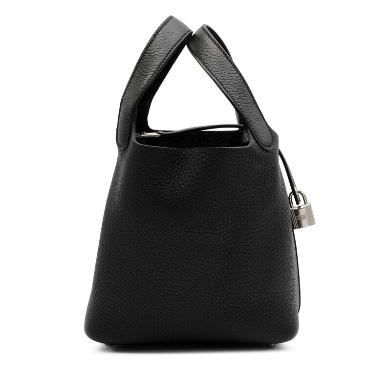 Hermès Black Clemence Picotin Lock 18 Palladium Hardware