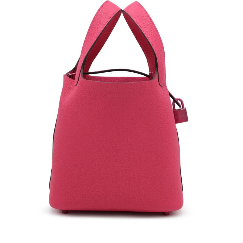 Hermès Rose Mexico Clemence Monochrome So Pink Picotin Lock 18 Pink Hardware