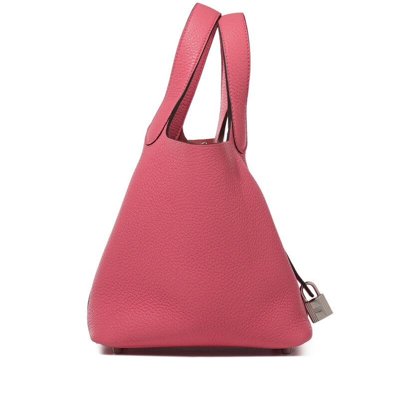 Hermès Rose Azalée Clemence Picotin Lock 18 Palladium Hardware