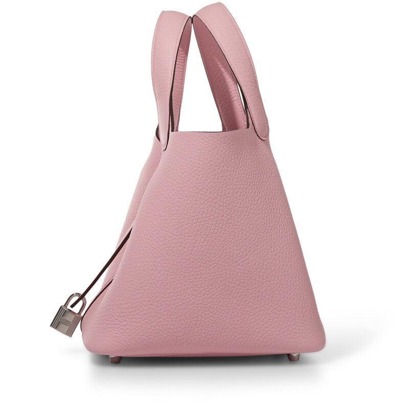 Hermès Rose Sakura Clemence Picotin Lock 18 Palladium Hardware