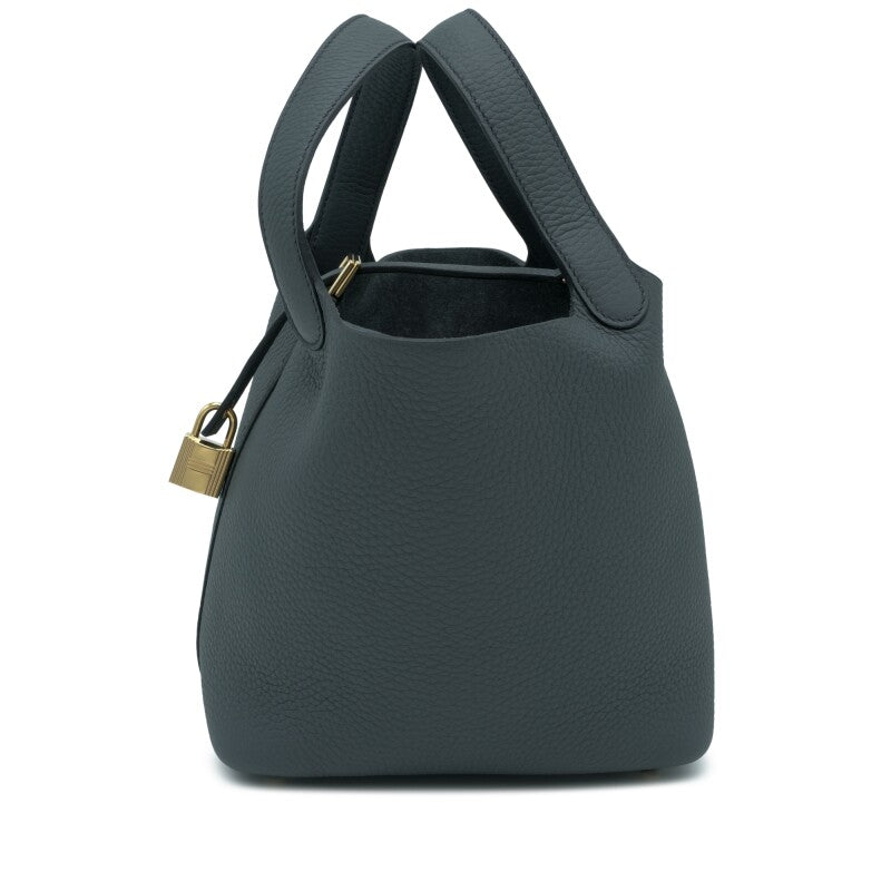 Hermès Gris Misty Clemence Picotin Lock 18 Permabrass Hardware