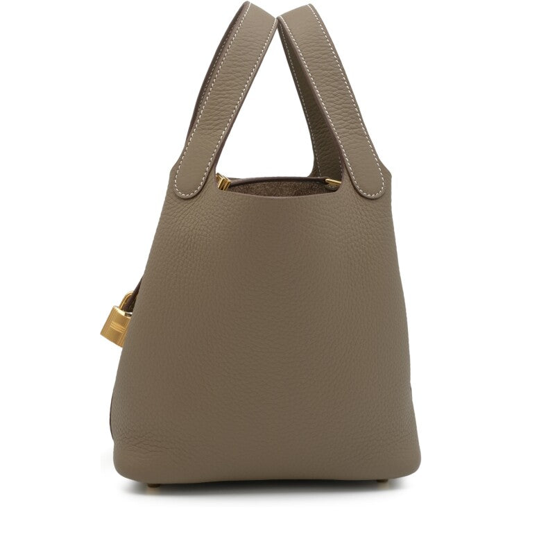 Hermès Etoupe Clemence Picotin Lock 18 Gold Hardware