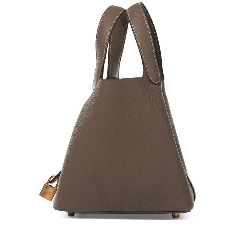 Hermès Etoupe Clemence Picotin Lock 18 Gold Hardware