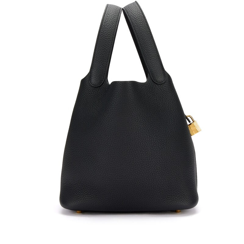 Hermès Black Clemence Picotin Lock 22 Gold Hardware