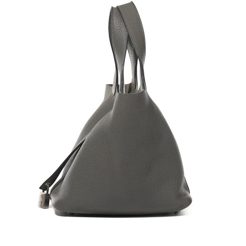 Hermès Gris Meyer Clemence Picotin Lock 18 Palladium Hardware