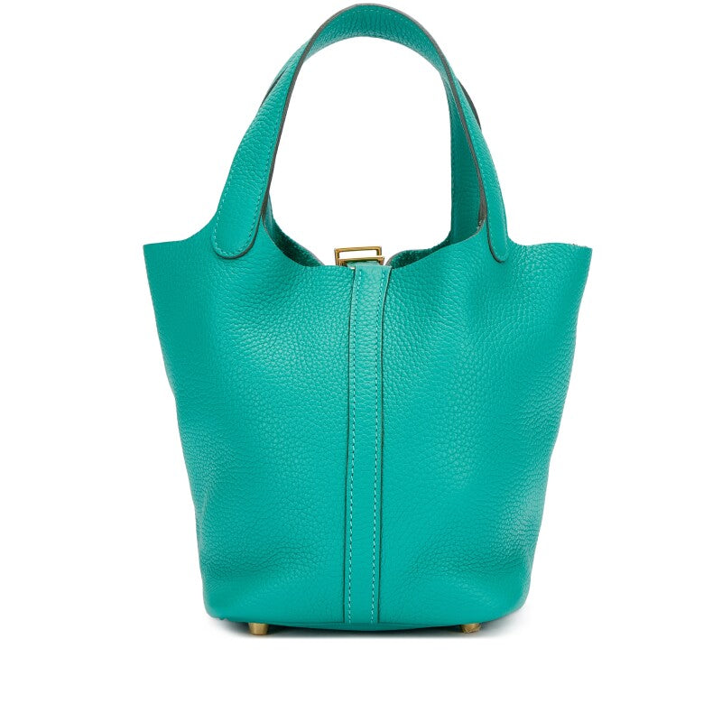 Hermès Vert Verone Clemence Picotin Lock 18 Gold Hardware