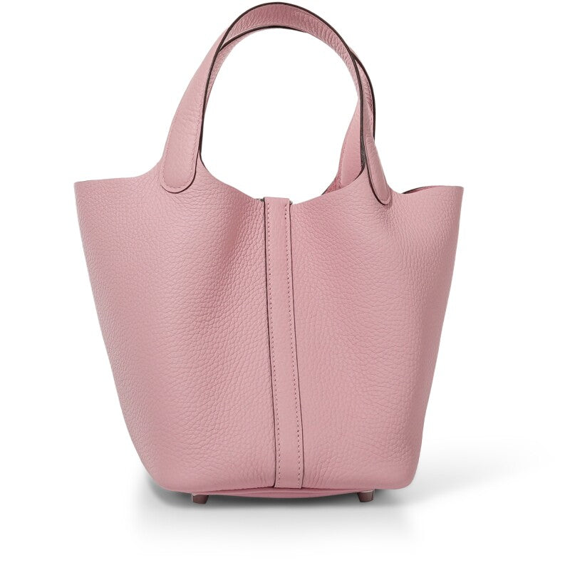 Hermès Rose Sakura Clemence Picotin Lock 18 Palladium Hardware