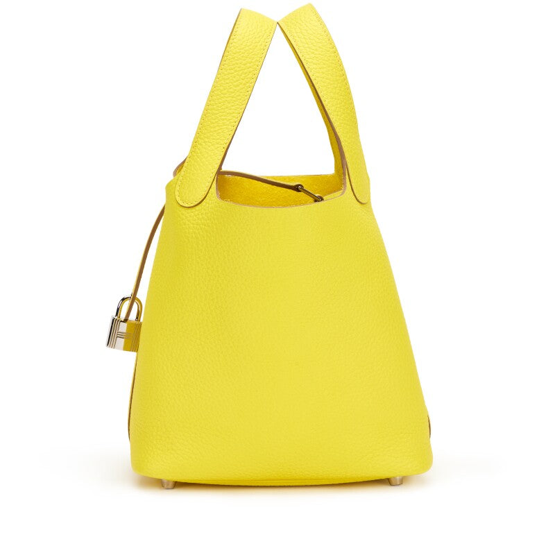 Hermès Lime Clemence Picotin Lock 18 Palladium Hardware