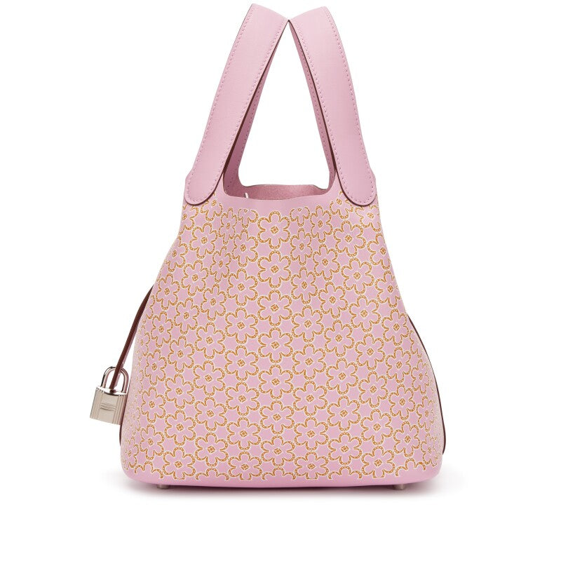 Hermès Mauve Sylvestre Swift Lucky Daisy Picotin Lock 18 Palladium Hardware