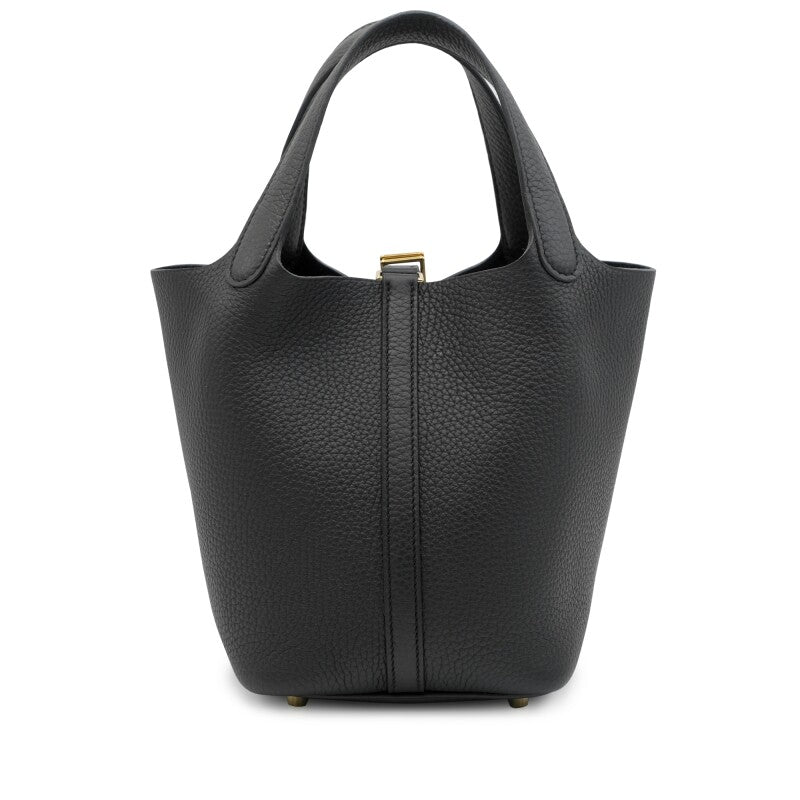 Hermès Black Clemence Picotin Lock 18 Gold Hardware