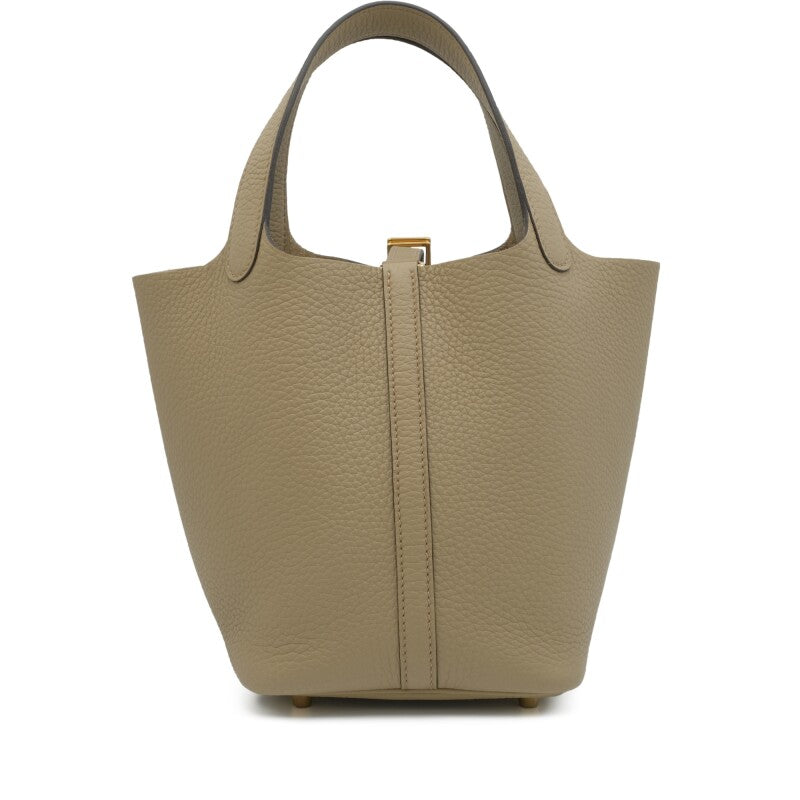 Hermès Beige Marfa Clemence Picotin Lock 18 Gold Hardware