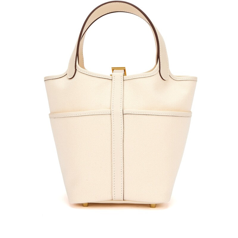 Hermès Nata Swift and Toile Geoland Cargo Picotin Lock 18 Palladium Hardware