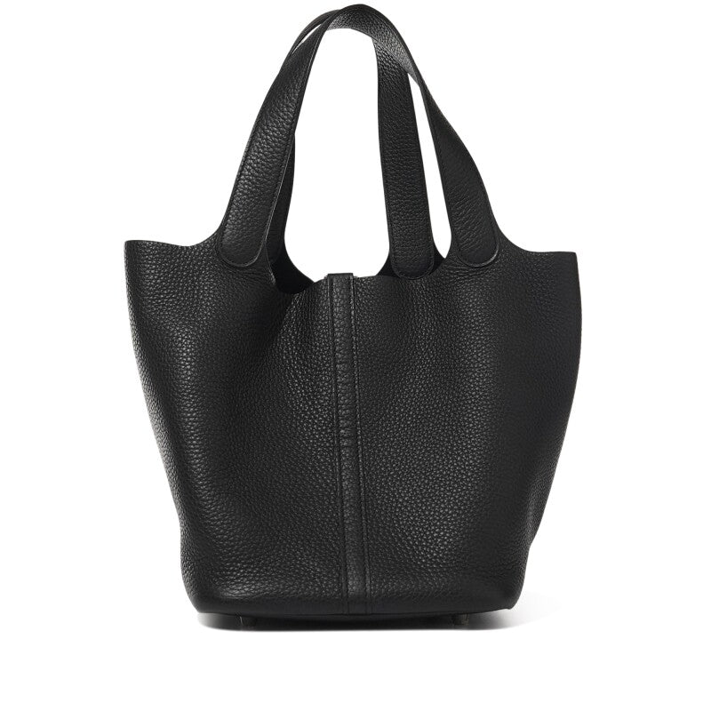 Hermès Black Clemence Picotin Lock 22 Palladium Hardware