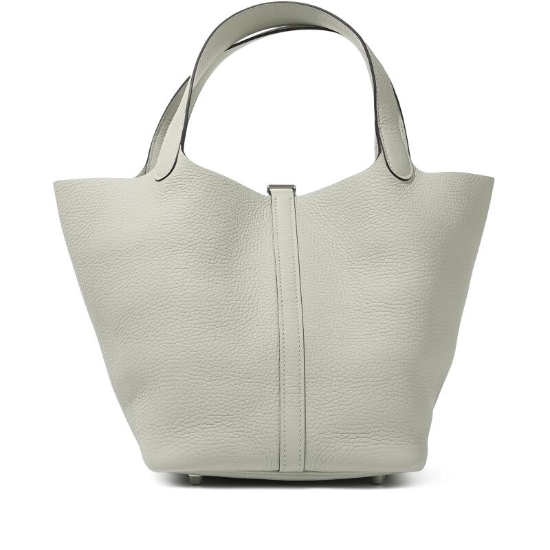 Hermès Gris Neve Clemence Picotin Lock 22 Palladium Hardware