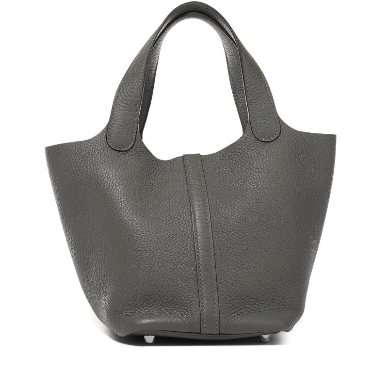 Hermès Gris Meyer Clemence Picotin Lock 18 Palladium Hardware