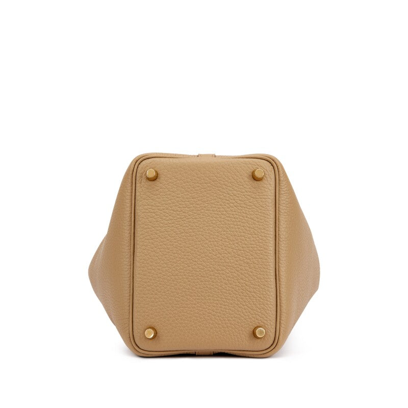 Hermès Beige Marfa Clemence Picotin Lock 18 Gold Hardware