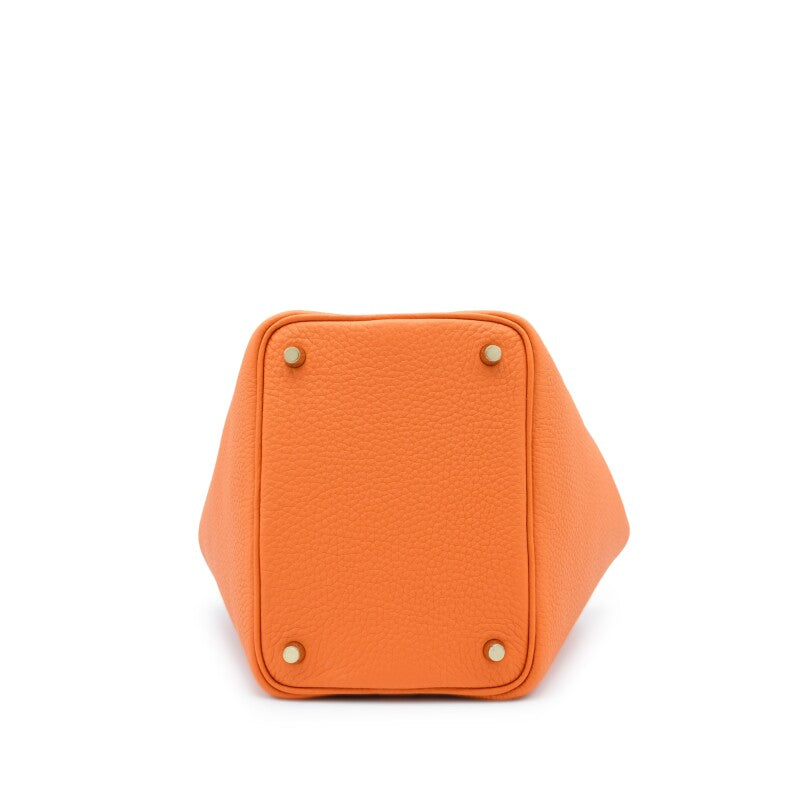 Hermès Orange Clemence Picotin Lock 18 Gold Hardware