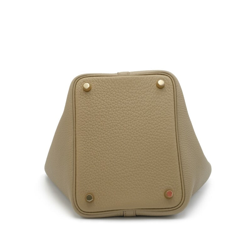 Hermès Beige Marfa Clemence Picotin Lock 18 Gold Hardware