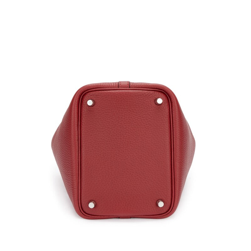 Hermès Rouge H Clemence and Orange Field Swift Verso Picotin Lock 18 Palladium Hardware