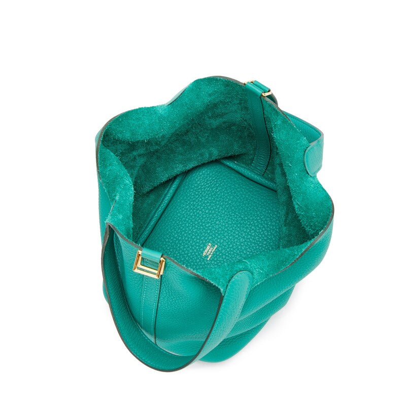 Hermès Vert Verone Clemence Picotin Lock 18 Gold Hardware