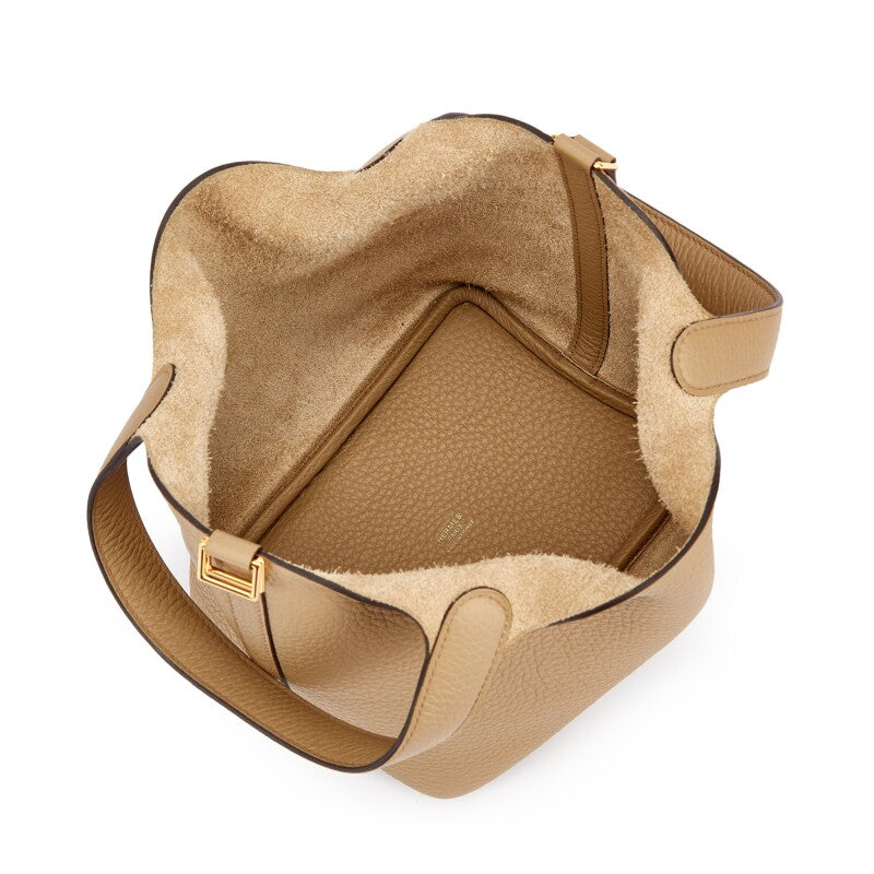 Hermès Beige Marfa Clemence Picotin Lock 18 Gold Hardware