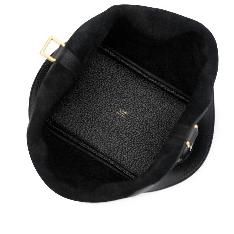Hermès Black Clemence Picotin Lock 18 Gold Hardware