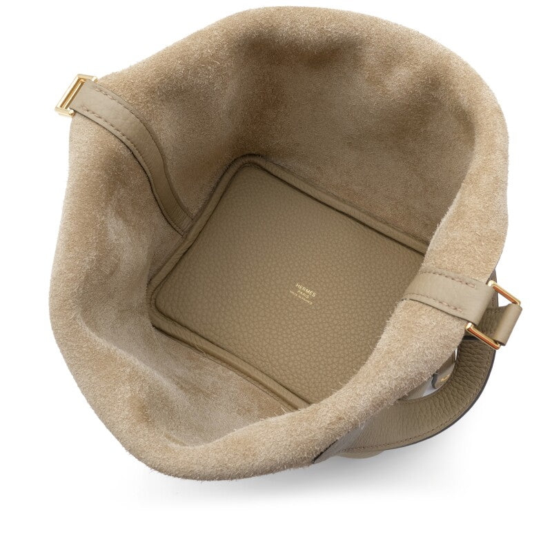 Hermès Beige Marfa Clemence Picotin Lock 18 Gold Hardware