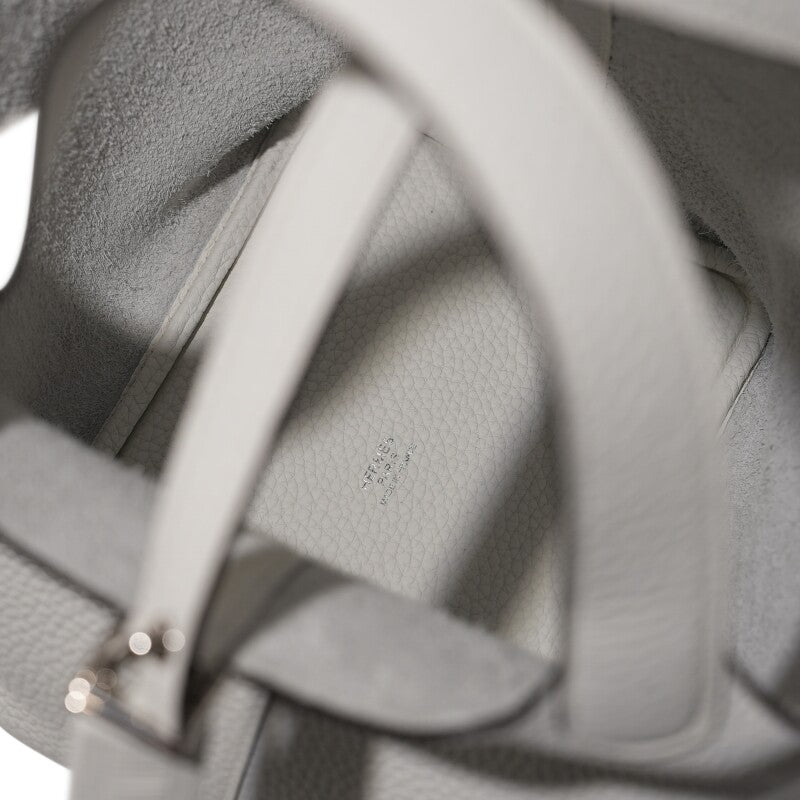 Hermès New White Clemence Picotin Lock 18 Palladium Hardware