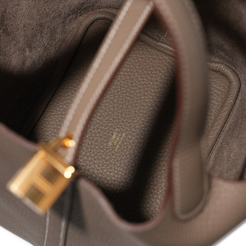 Hermès Etoupe Clemence Picotin Lock 18 Gold Hardware