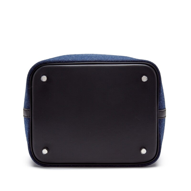 Hermès Blue Nuit Feutre Wool and Black Swift Picotin Lock 22 Palladium Hardware