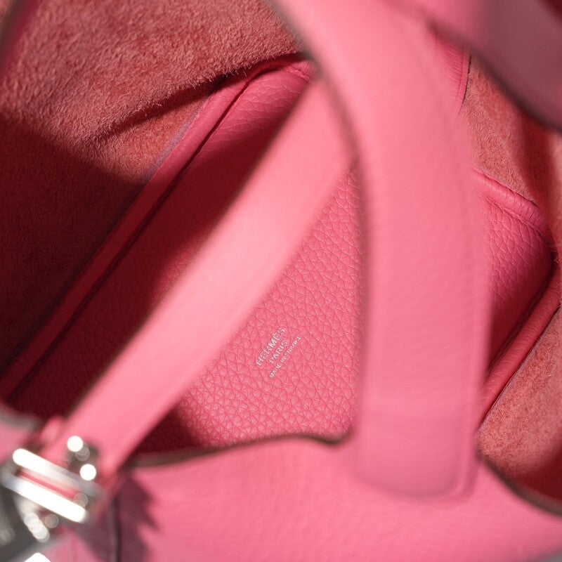 Hermès Rose Azalée Clemence Picotin Lock 18 Palladium Hardware